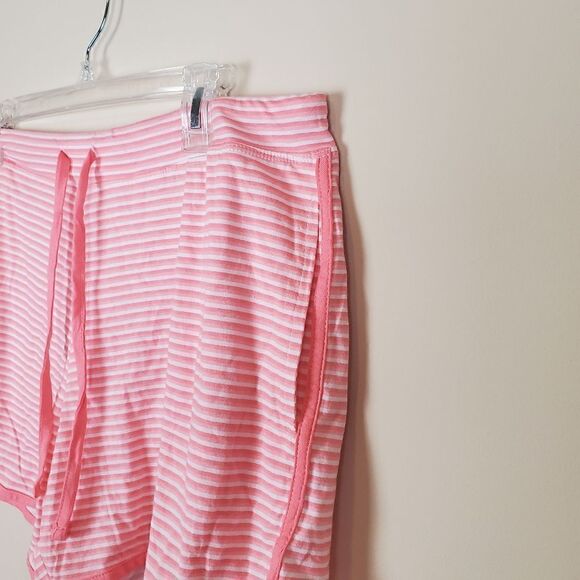 Carole Hochman Pink & White Striped Pajama Shorts Size Medium - Picture 2 of 5